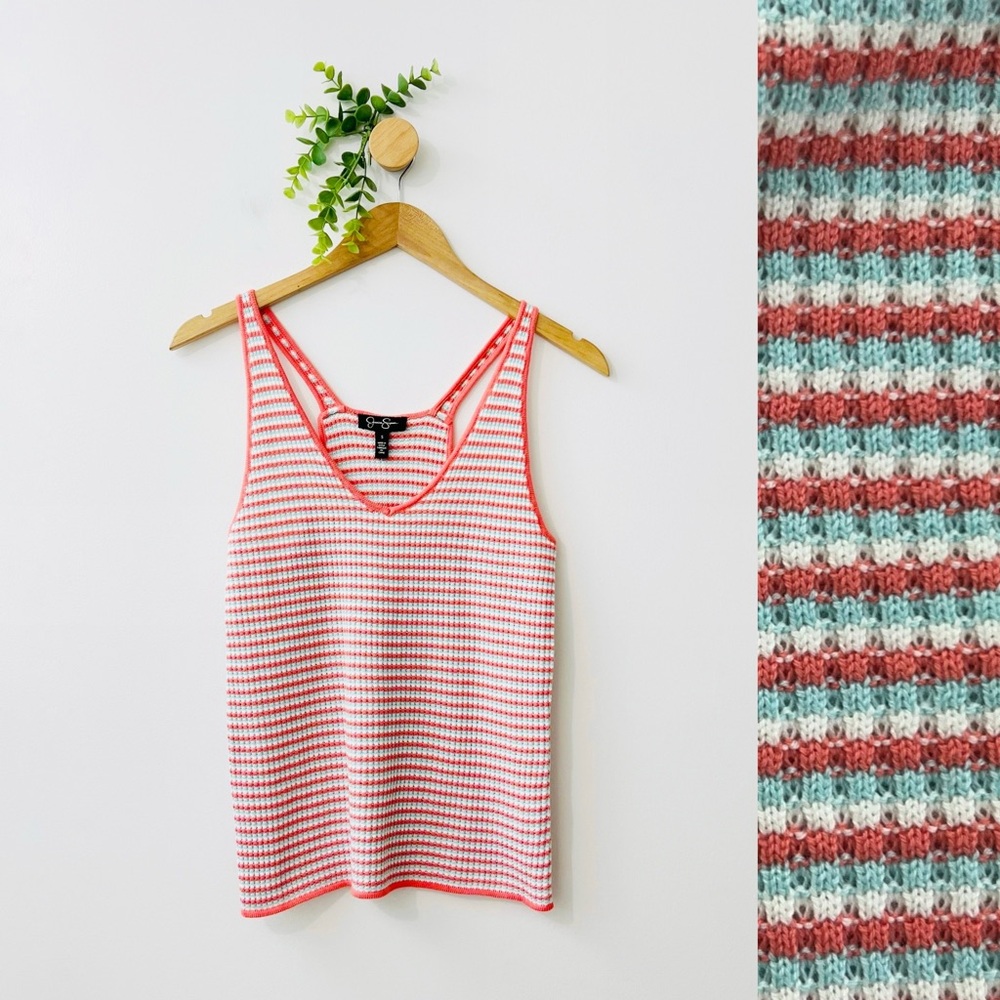 Jessica Simpson NWT Knit Crochet Striped Tank